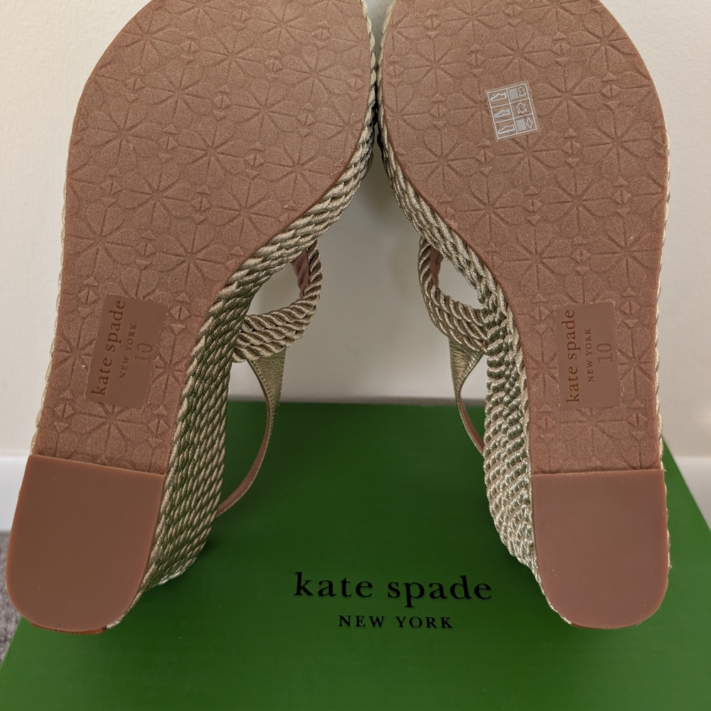 Kate Spade Gold Rope Wedges - Size 10 | Summer Party Wedding Beach Style - Picture 5 of 11